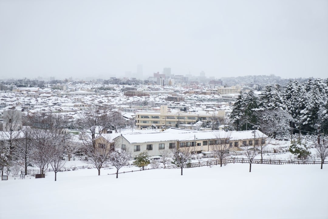 Hokuriku cidade, neve, nevasca