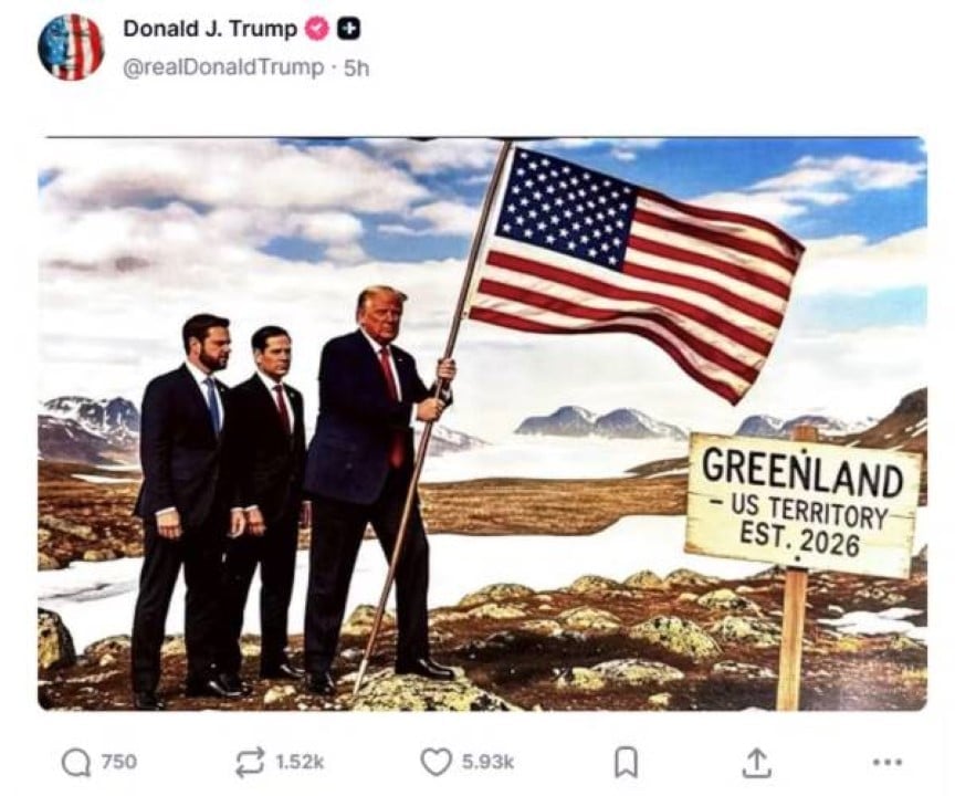 Imagem de IA publicada pelo Presidente dos EUA, Donald Trump