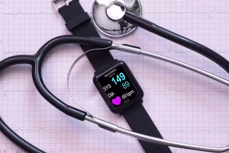 SmartWatch, Monitoramento de pressão arterial, estetoscopio