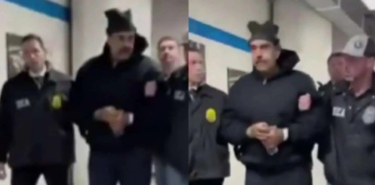 Algemado, Maduro vestia um chapéu e usava casaco na chegada ao local. (Divulgação/Casa Branca