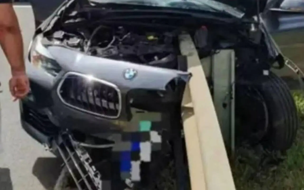 barra atravessou BMW