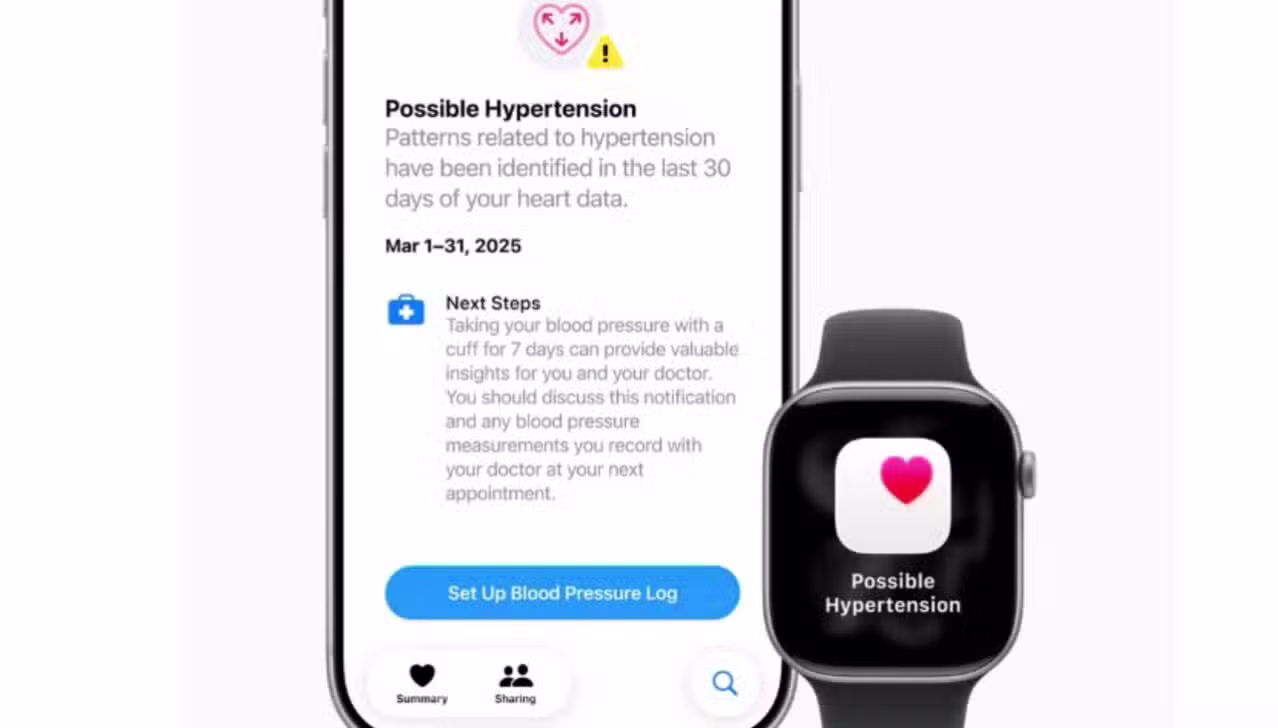 Notificação de hipertensão no iPhone e Apple Watch - Divulgação