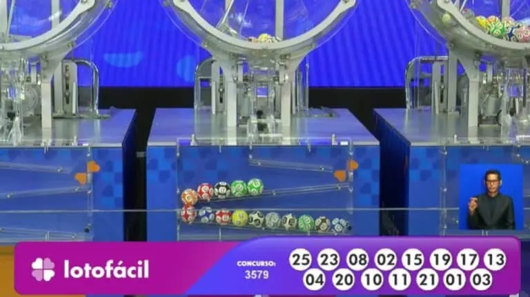 Resultado ao vivo da Lotofácil 3579