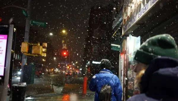 Frio em Nova Iorque, neve