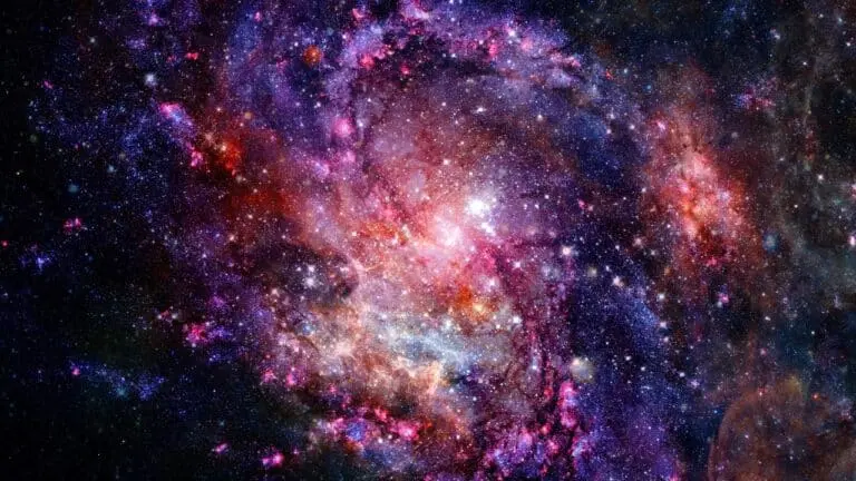 Fundo de galáxia cósmica com nebulosa, poeira estelar e estrelas