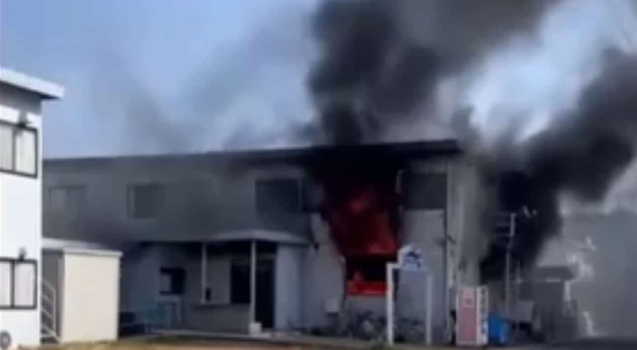Incêndio em alojamento em Tokoname, na província de Aichi