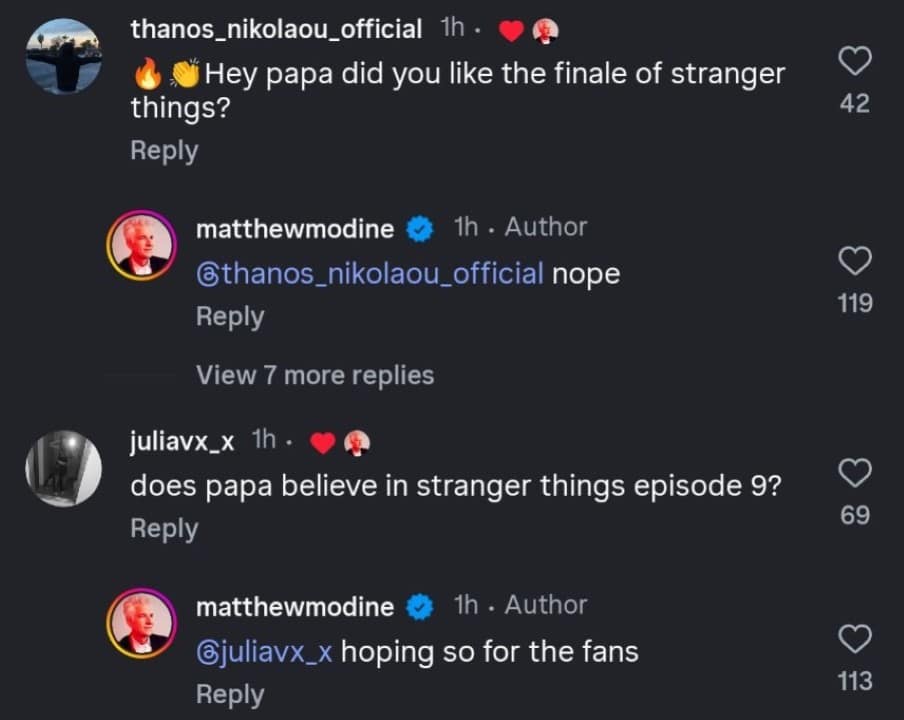 Matthew Modine diz que não aprovou Final de Stranger Things