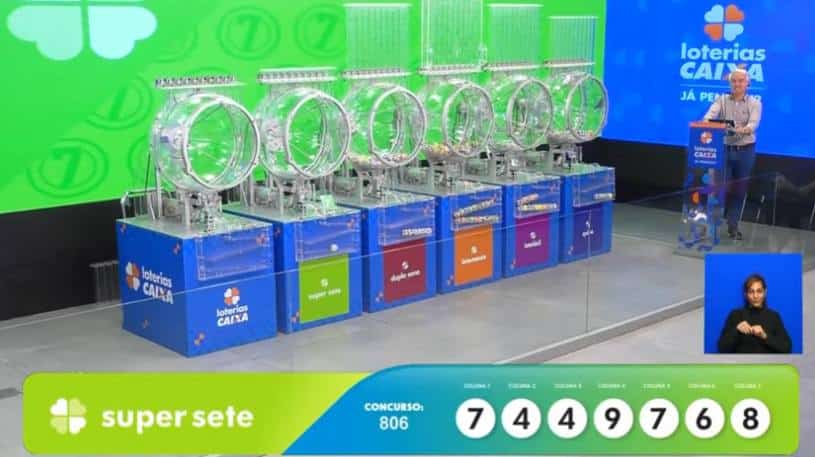 Resultado Super Sete 806 com R$ 1,55 milhão nas Loterias Caixa