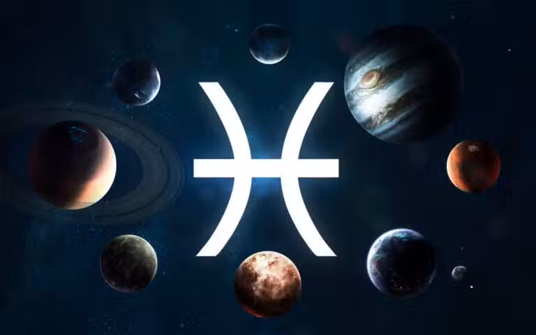 Signo do Zodíaco - Peixes. Meio do sistema solar