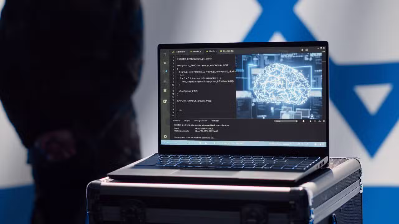 Tecnologia de inteligência artificial e Bandeira de Israel