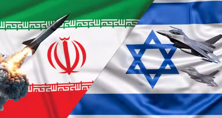 Bandeiras de Israel e do Irã, Guerra