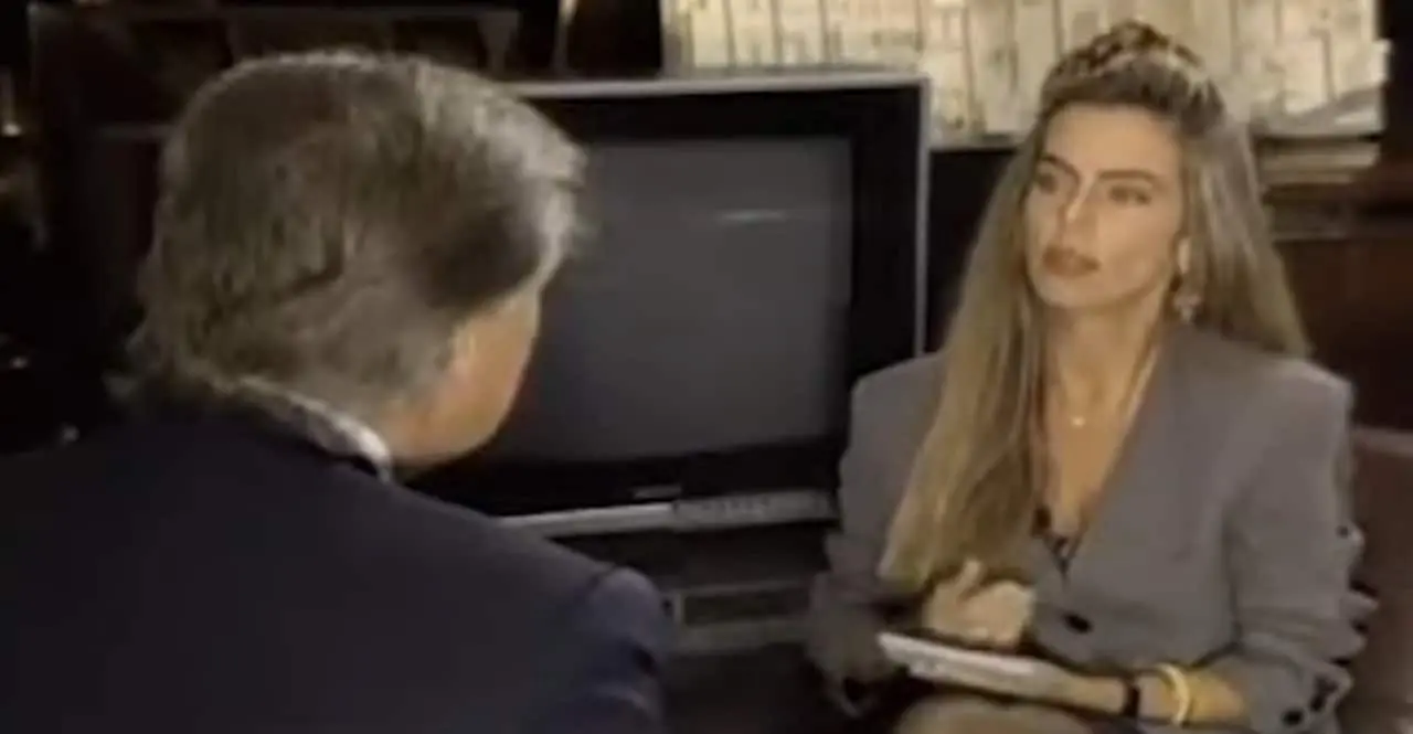 Donald Trump e Bruna Lombardi em entrevista nos anos 90