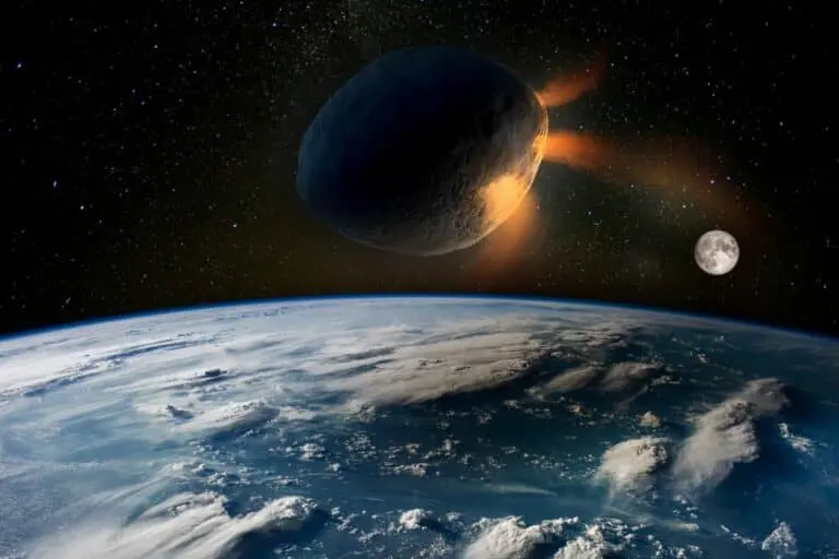 Planeta, lua e asteroide