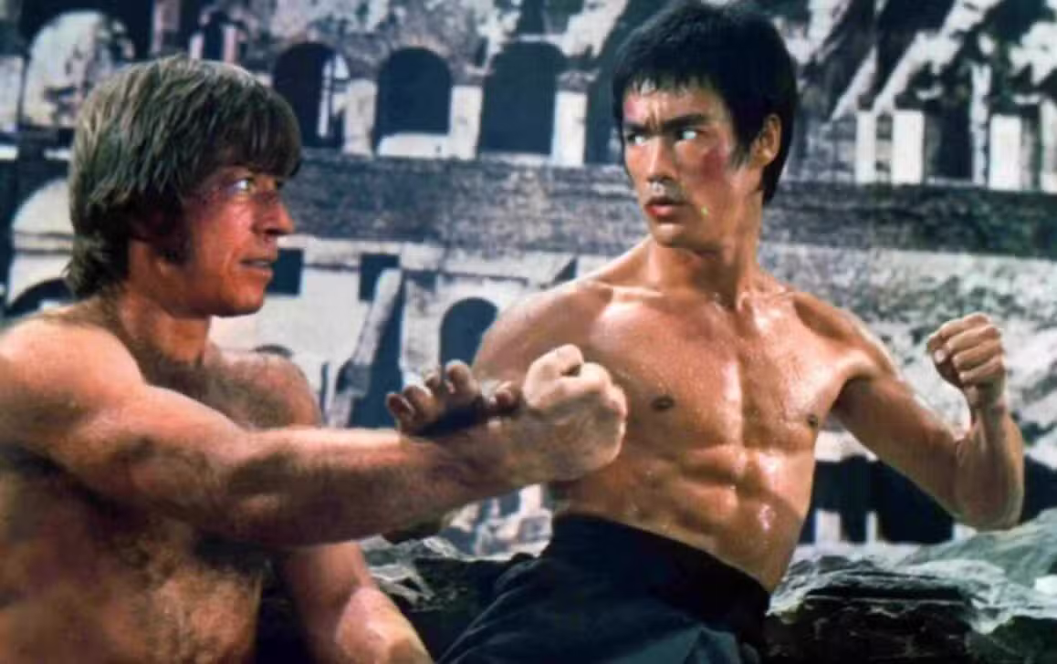 Bruce Lee e Chuck Norris - reprodução