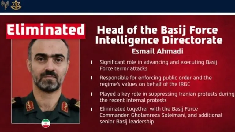 Esmail Ahmadi, Head of the Intelligence Division of the Basij Force - X