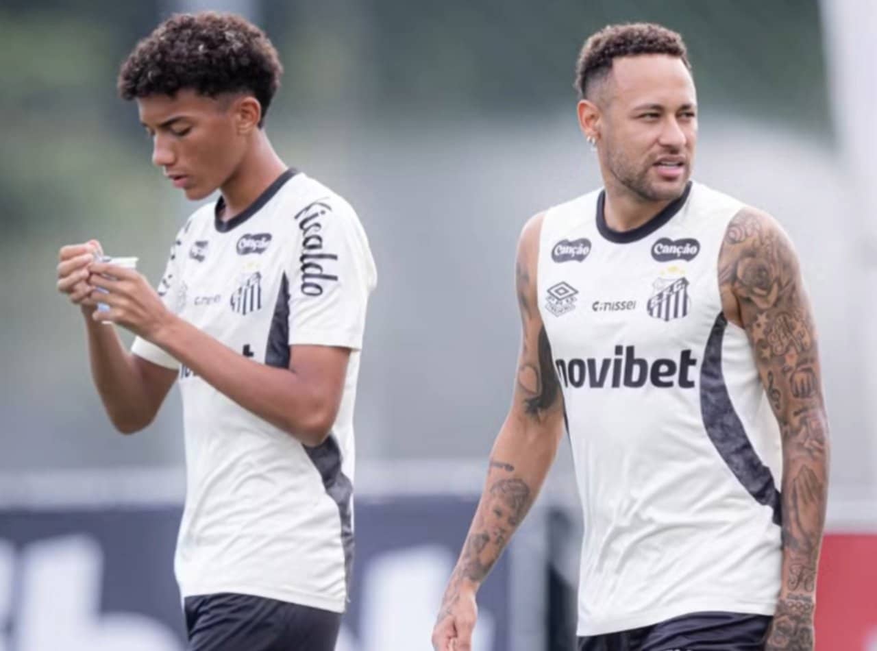 Robinho Jr. e Neymar - Raul Baretta/Santos FC