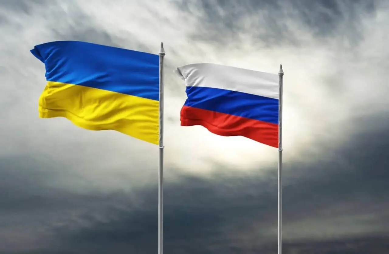Cờ của Nga và Ukraine