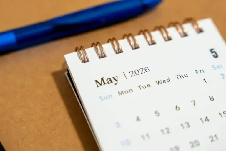 Calendário maio de 2026