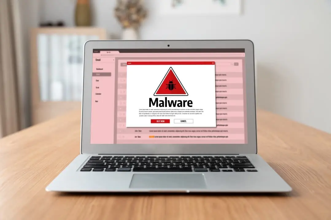 Conceito de ataque cibernético. Alerta de malware, vírus