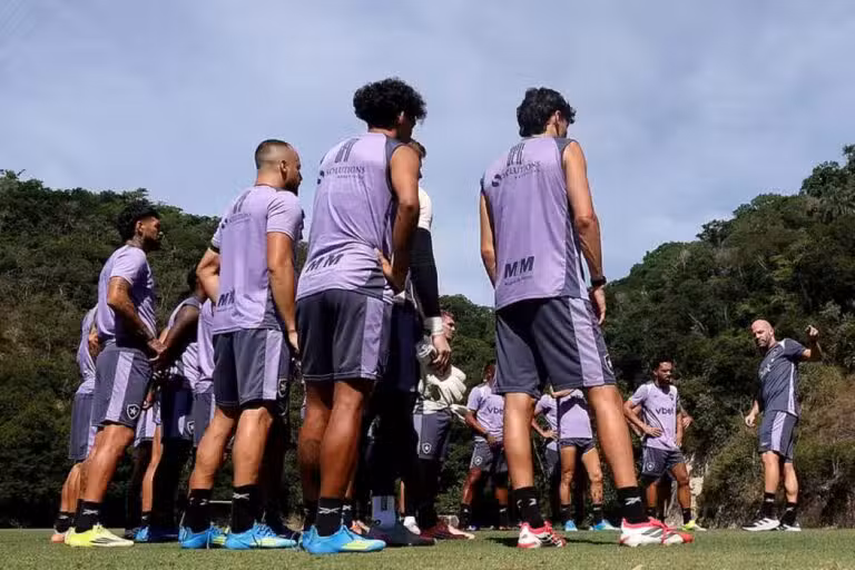 Franclim Carvalho e jogadores do Botafogo