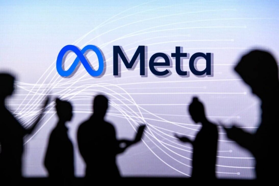 Meta e silhueta de pessoas