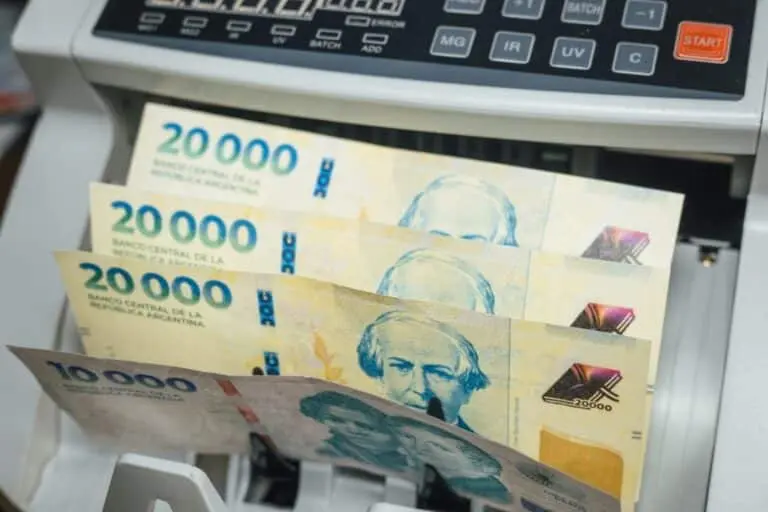 Notas de dinheiro, peso Argentino