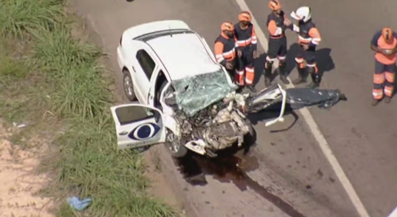 Carro da Band Minas se envolveu em grave acidente - Foto: Globocop