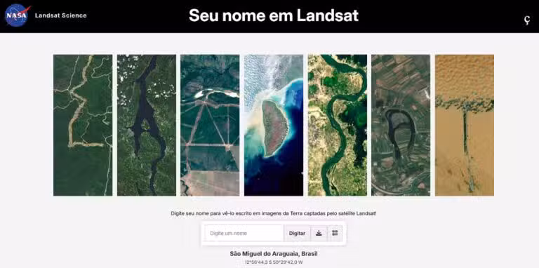 Ferramenta da Nasa forma nomes com imagens de satélites da Terra - Nasa