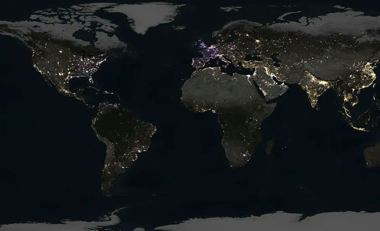 Mapa luminosidade da Terra