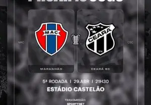 Maranhão x Ceará: onde assistir ao vivo, horário e prováveis escalações na Copa do Nordeste