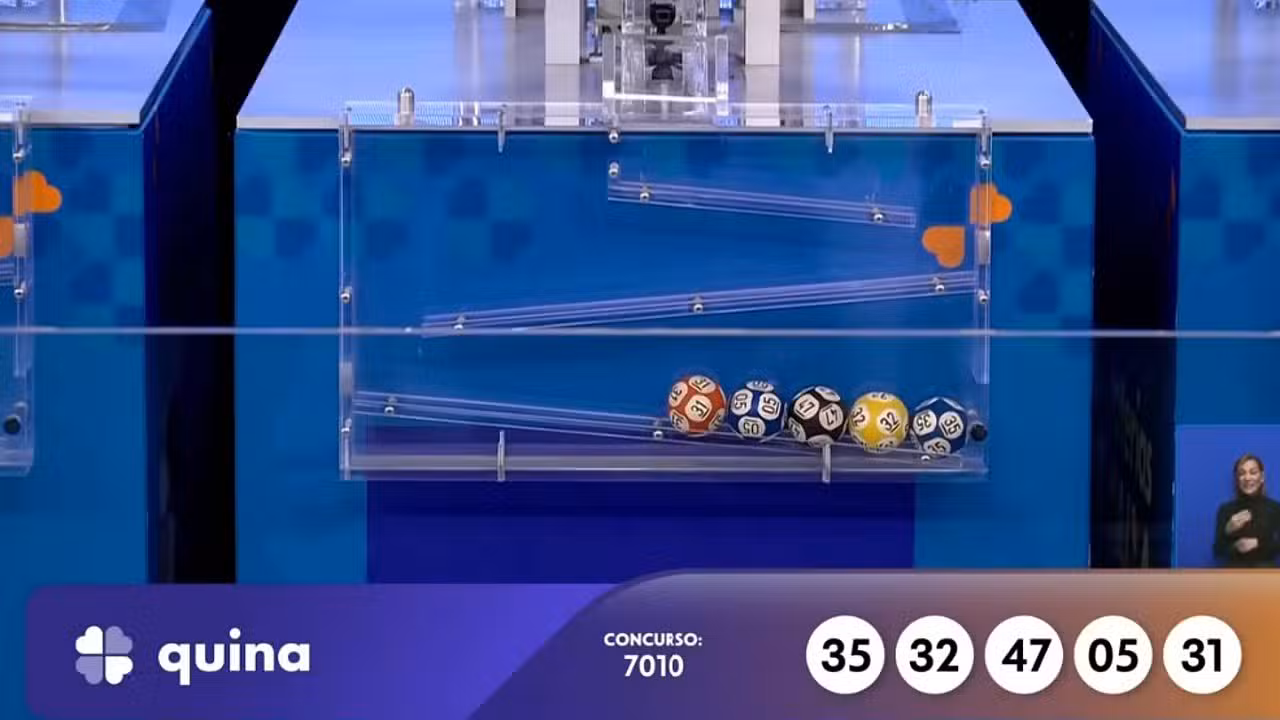 Resultado da Quina 7010 - Reprodução/ Youtube