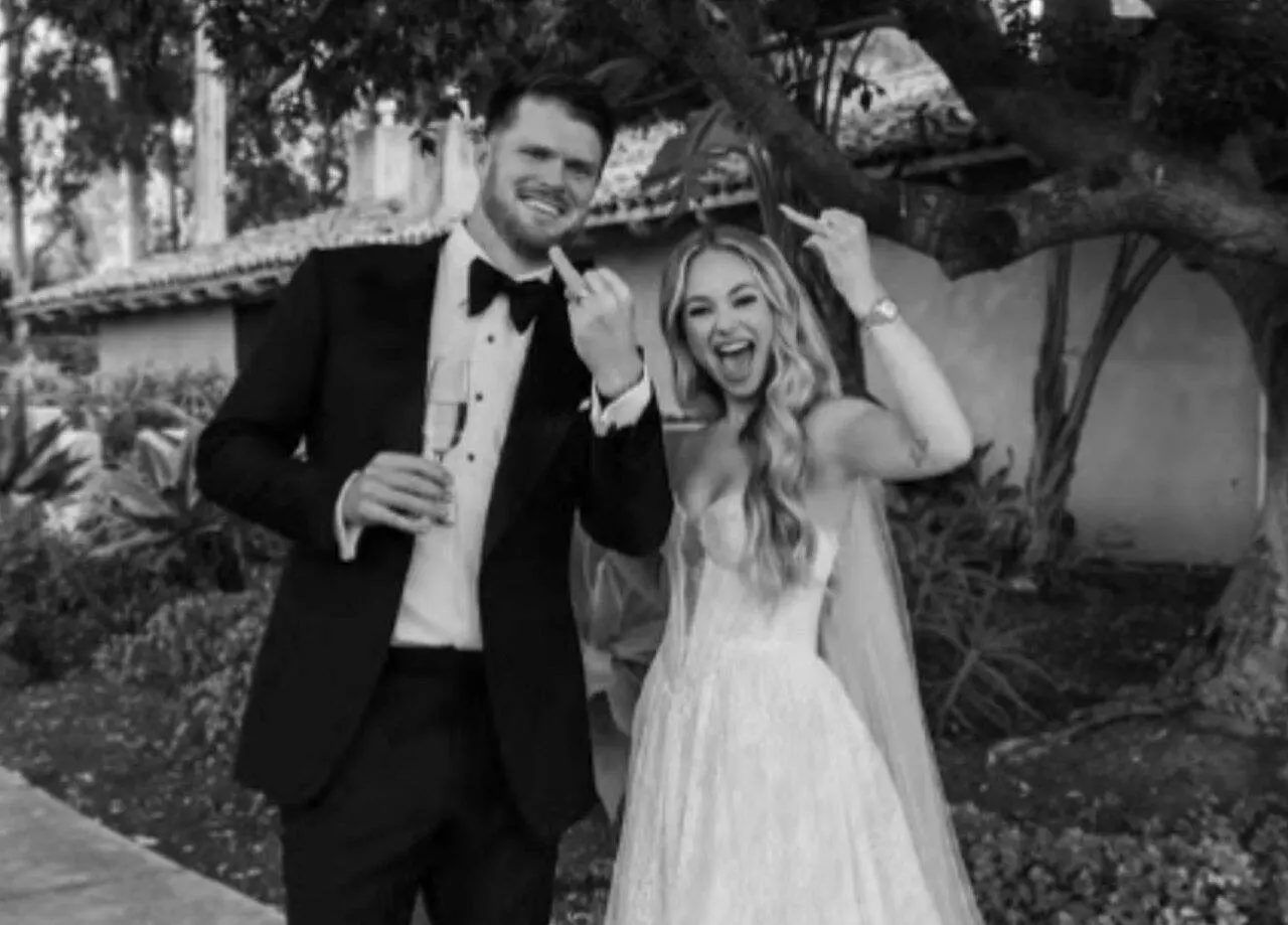 Sam Darnold, quarterback dos Seahawks, e a esposa Katie Hoofnagle Darnold - Instagram/samdarnold
