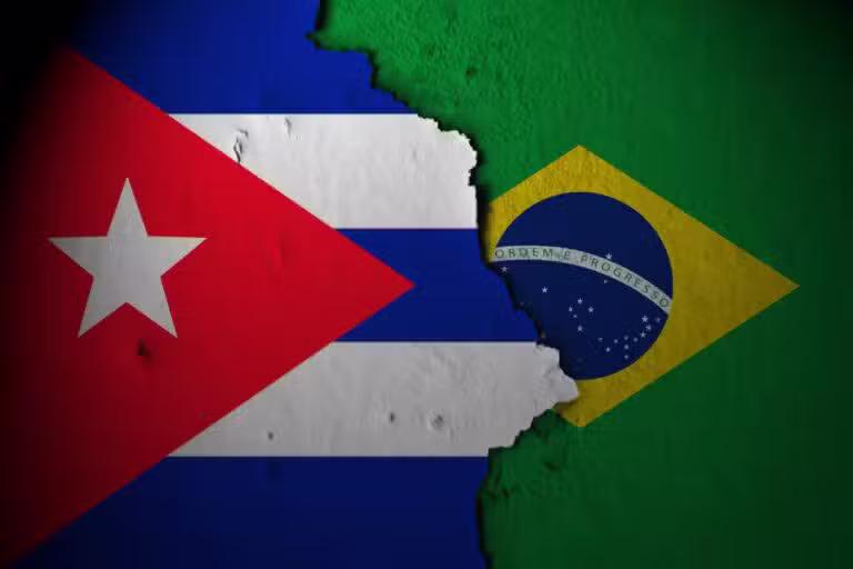 Bandeira Cuba e Brasil