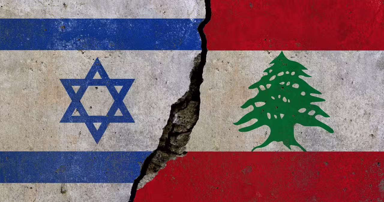 Bandeiras de Israel e Libano