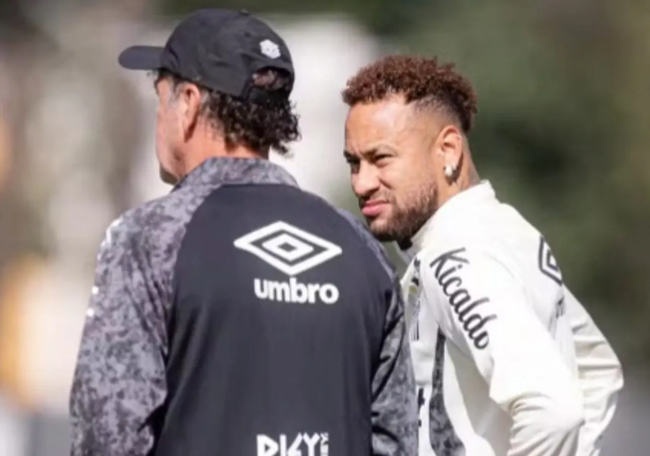 Cuca e Neymar - Raul Baretta/Santos