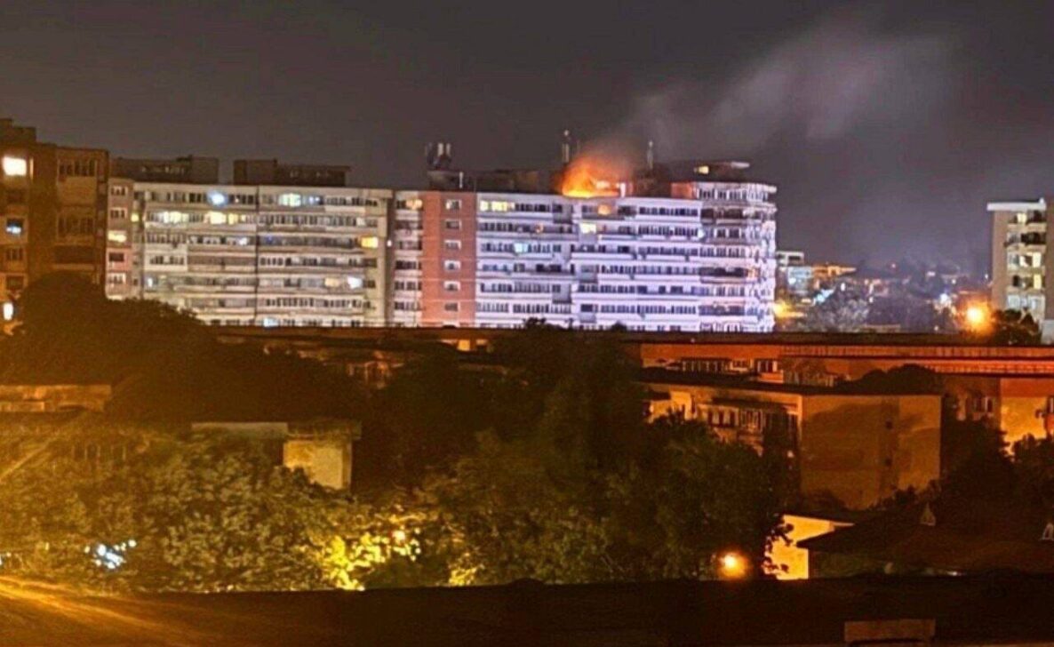 Drone russo cai em prédio na Romênia - Reprodução/x
