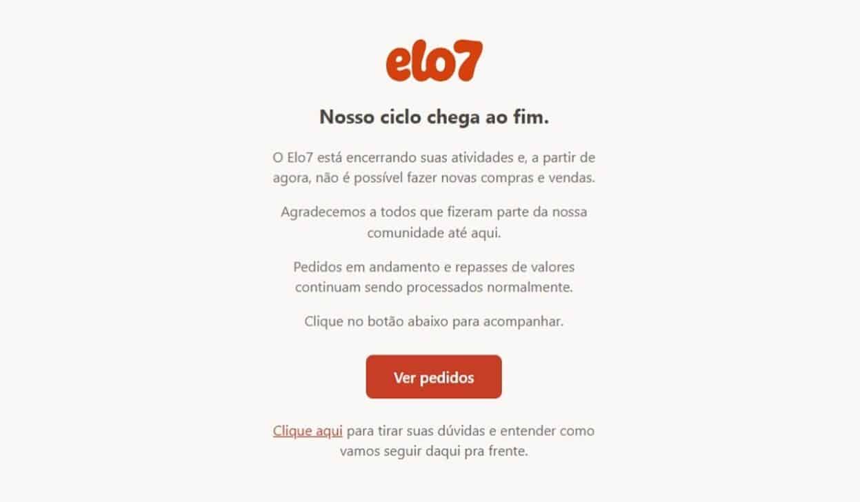 Elo7 encerra as atividades