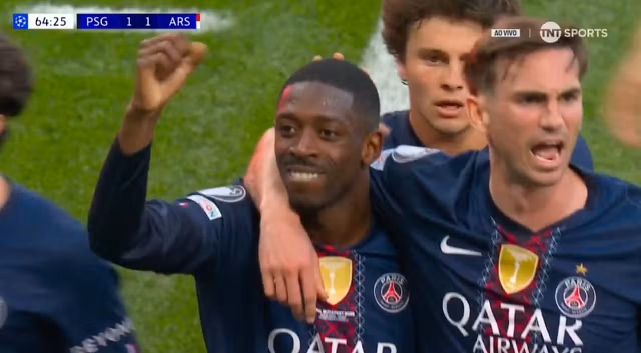 Golaçõ de dembele de penalti - Empata final - TNT