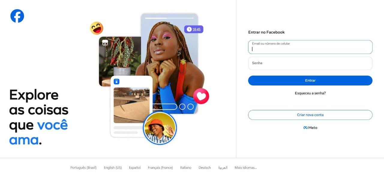 đăng nhập facebook