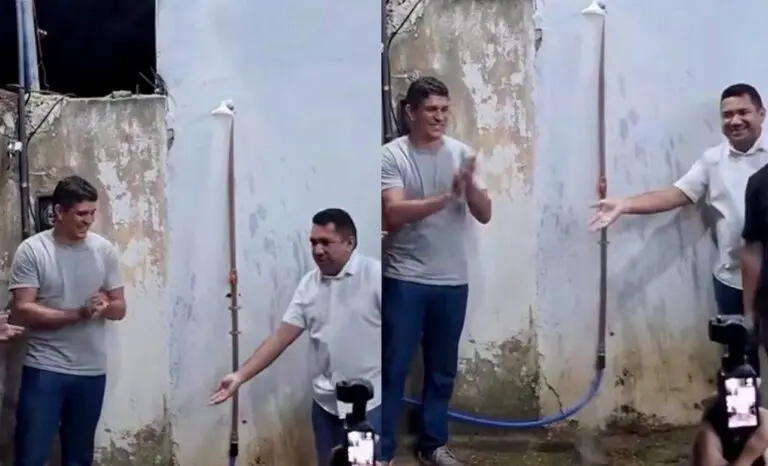 Prefeito inaugura chuveiro público e internet vai a loucura com a postagem na rede social - Internet