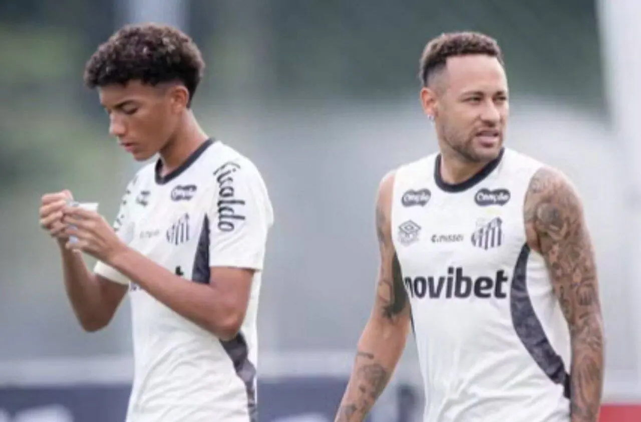 Robinho Jr. e Neymar - Raul Baretta/Santos FC