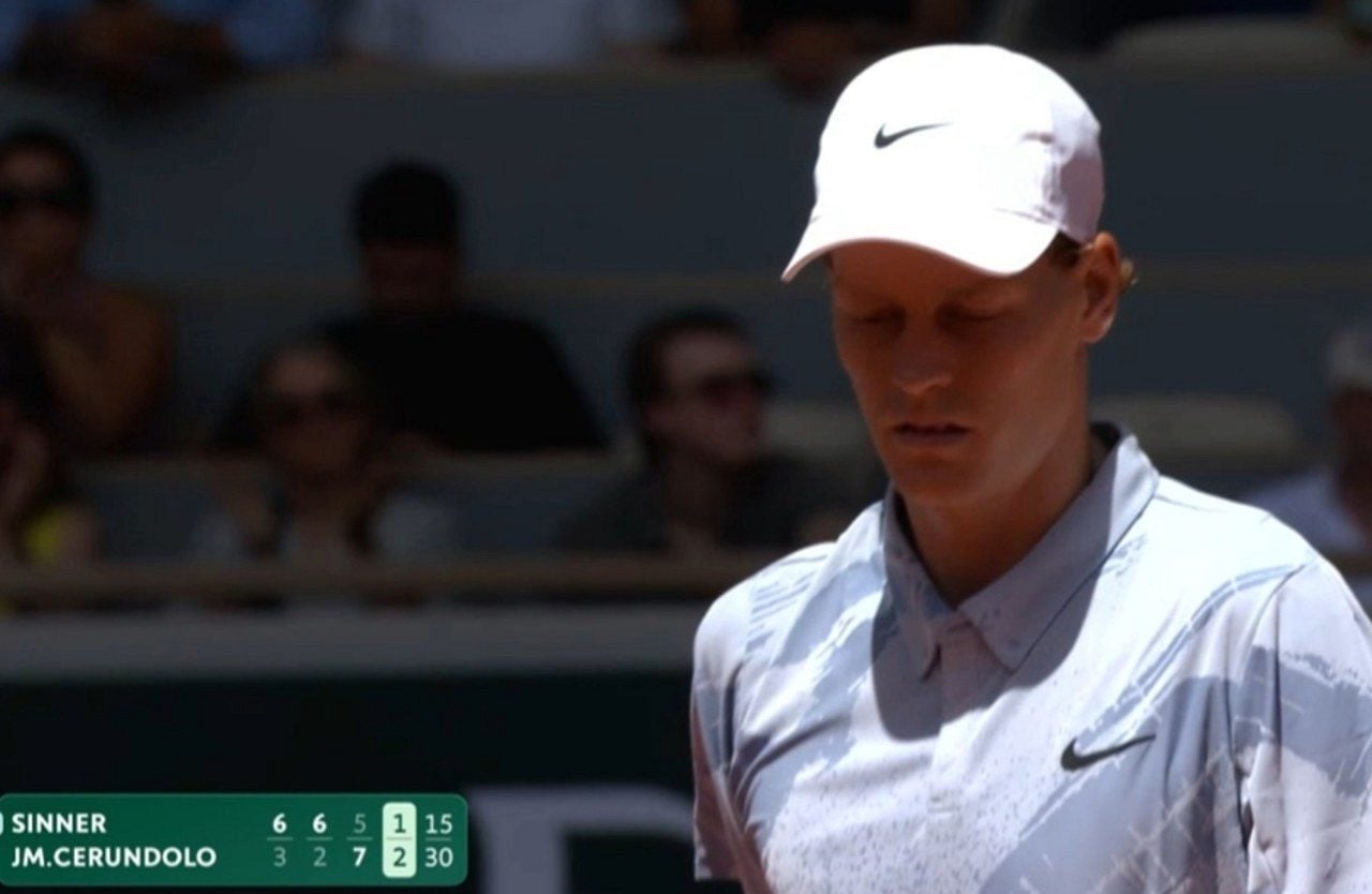Sinner 6-3 6-2 5-7 1-2 Cerundolo: italiano busca recuperação no 4º set de Roland Garros ao vivo