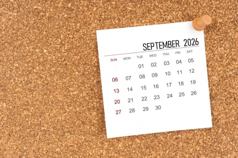 Calendário setembro 2026