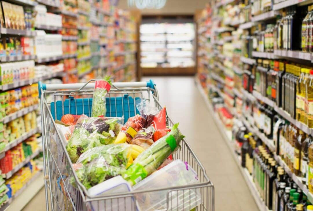 Carrinho de compras, supermercado, alimentação