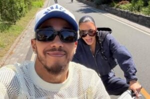Kim Kardashian, Lewis Hamilton’la birlikte bisiklet sürerken ilk fotoğraflarını yayınladı