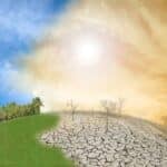 Mudanças climáticas, aquecimento global, solo seco, terreno rachado em fendas, El Niño