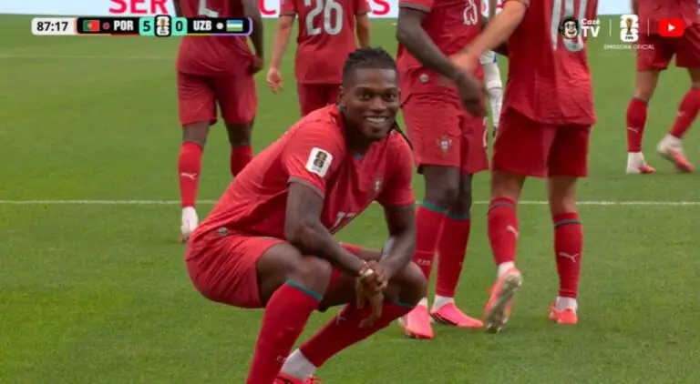 Rafael Leão faz 5 a 0 para Portugal