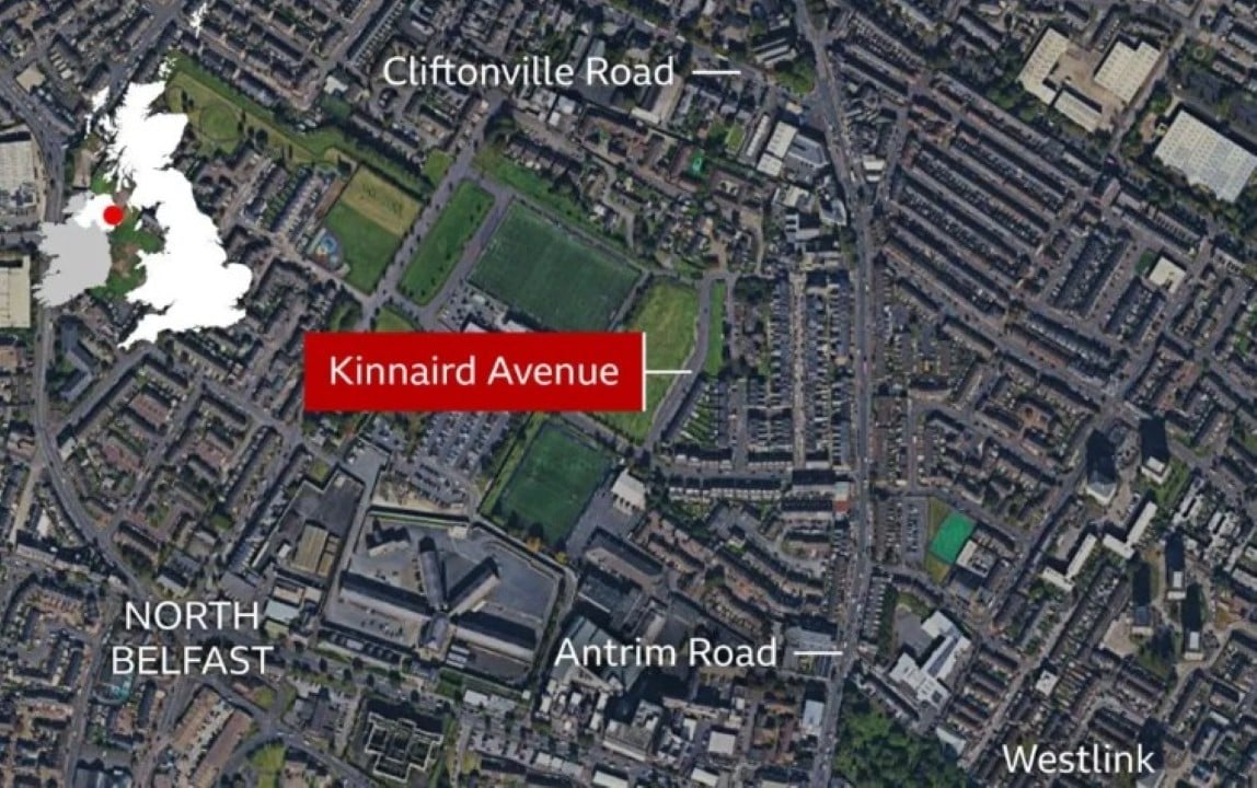 Rua Kinnaird, no norte de Belfast