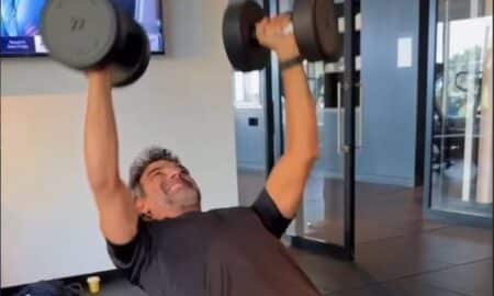 Tadeu Schmidt treinando