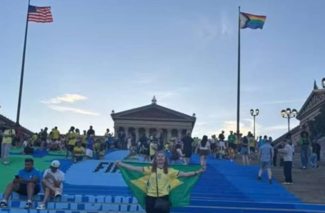 Torcedora da Paraíba mostra movimentação dos brasileiros na Filadélfia